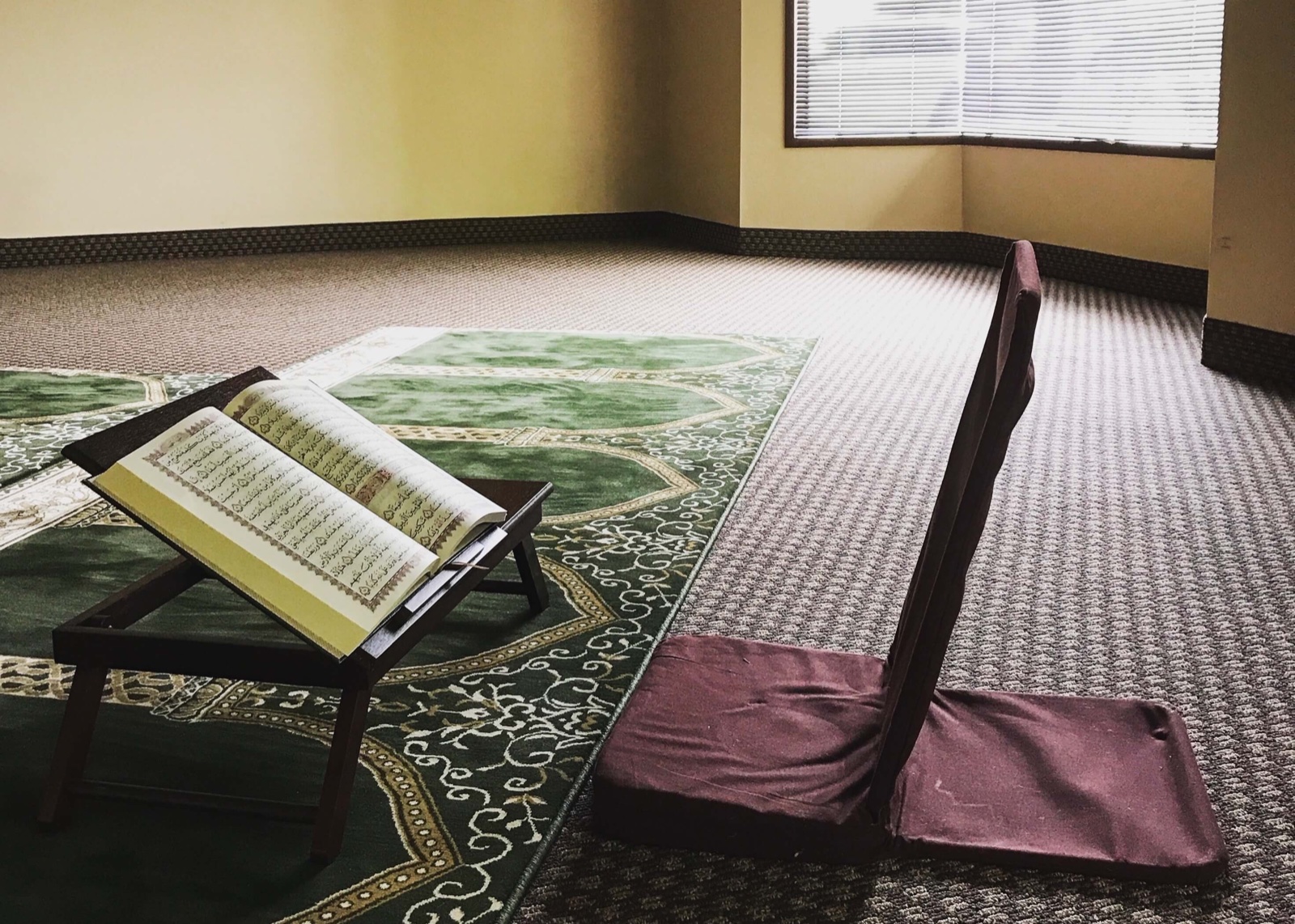 A quiet corner of the prayer hall at Middle Ground